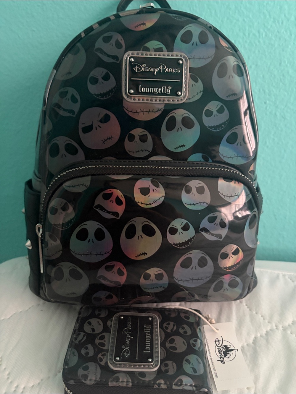 SETDisney Parks Exclusive Loungefly Nightmare Before Christmas Backpack & Wallet